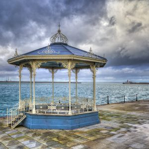 Print only, of Dun Laoghaire Pier Bandstand
